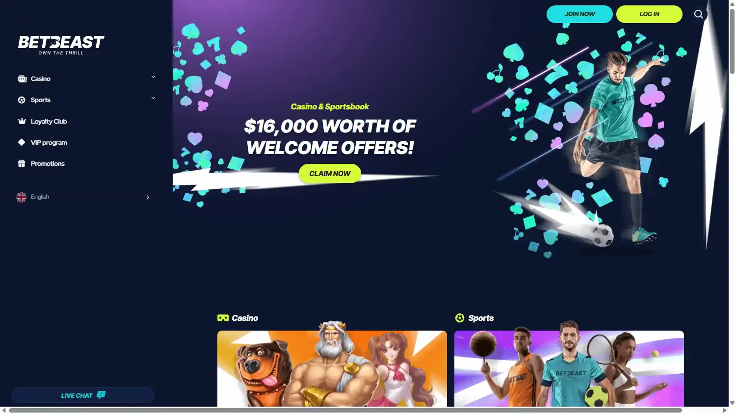 BetBeast Casino screenshot 1