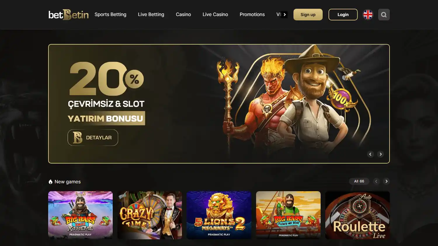 Betbetin Casino screenshot 1