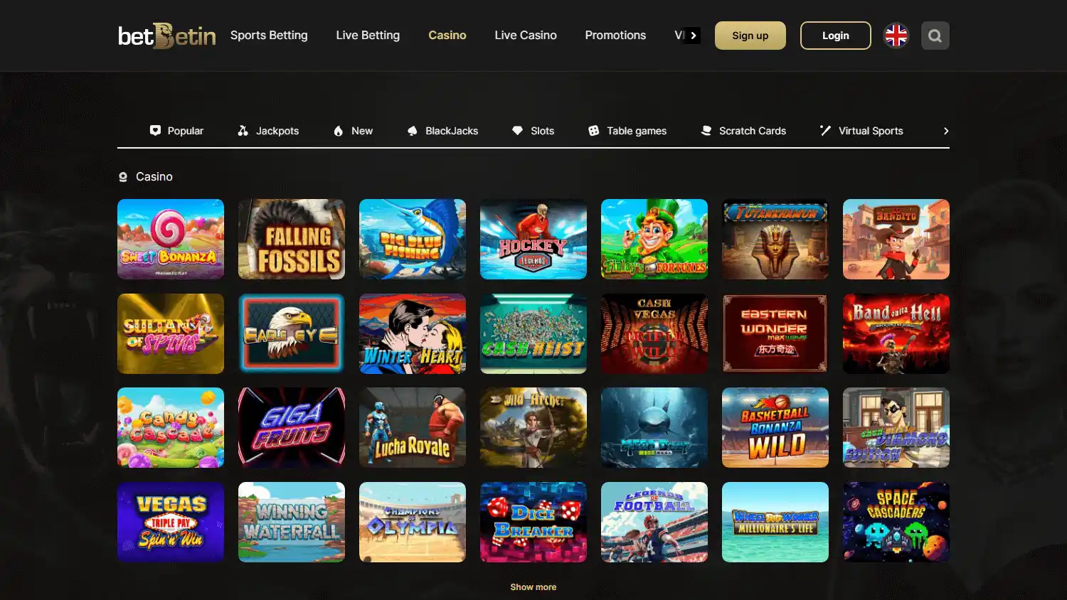 Betbetin Casino screenshot 2