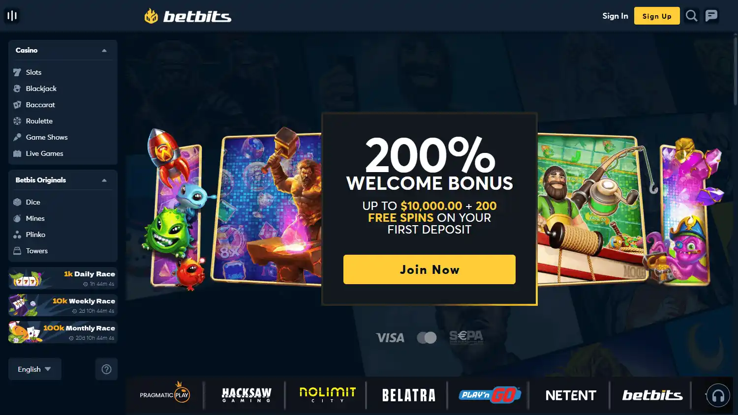 Betbits Casino screenshot 1