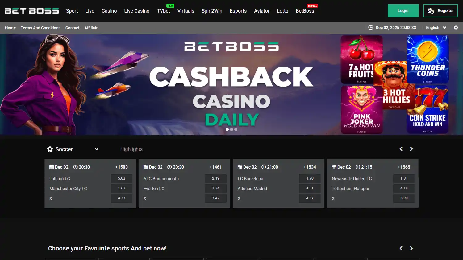 Betboss Casino screenshot 1