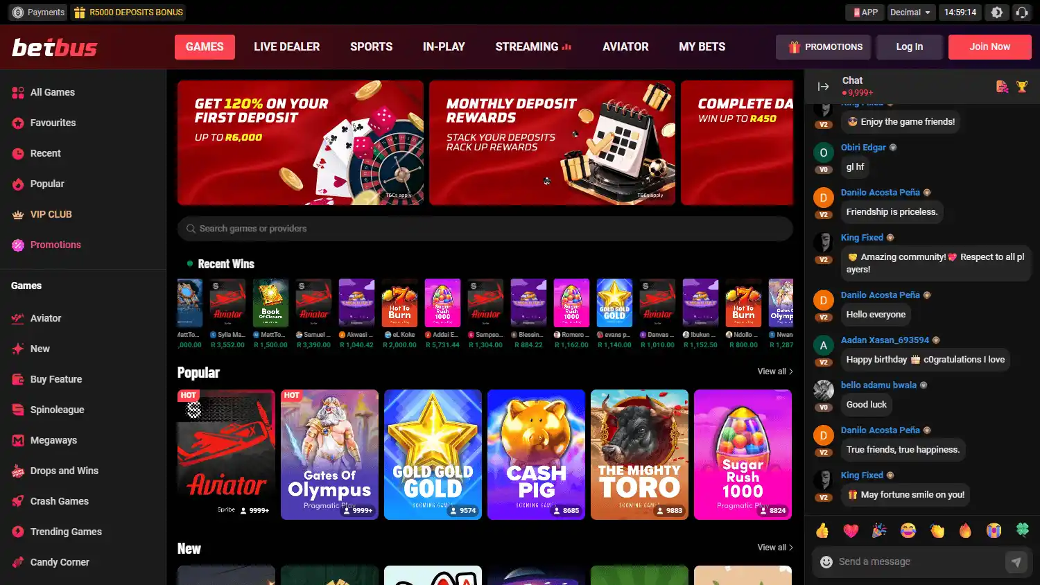 Betbus Casino screenshot 1