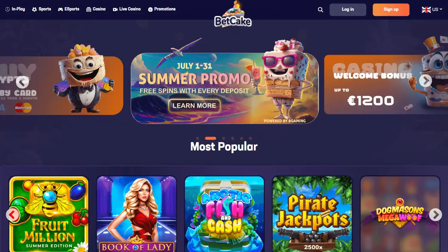 Betcake Casino screenshot 1