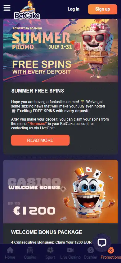 Betcake Casino screenshot 6