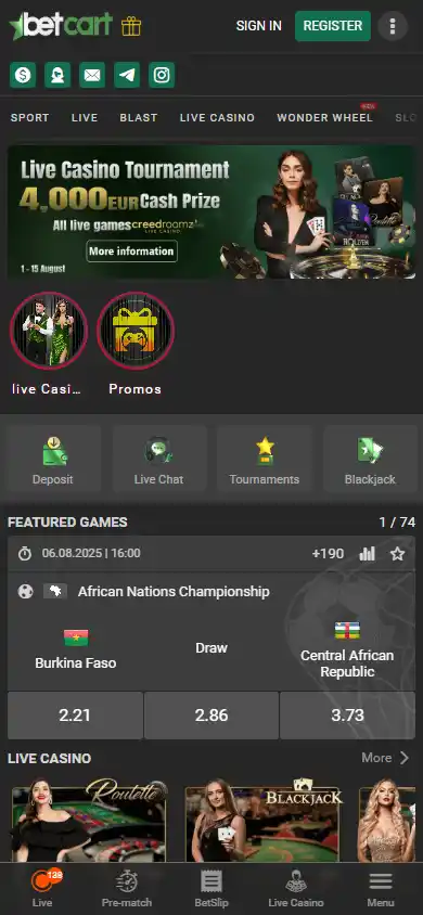 Betcart Casino screenshot 4