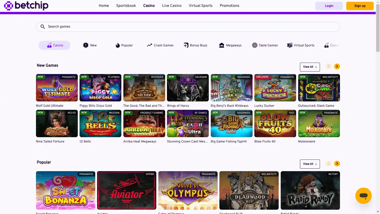 Betchip Casino screenshot 2