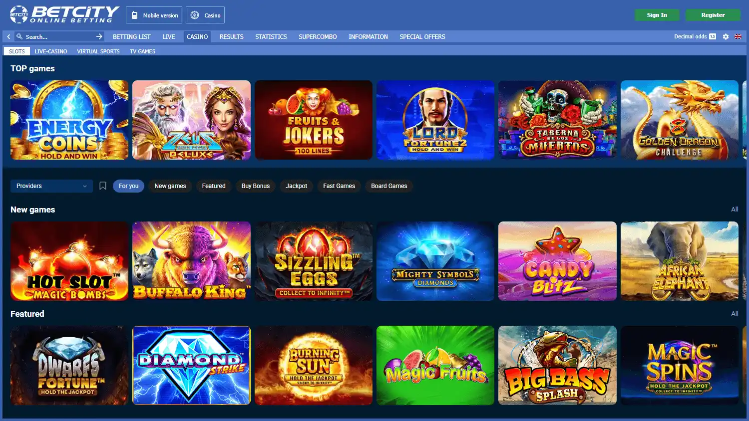 Betcity.net Casino screenshot 2