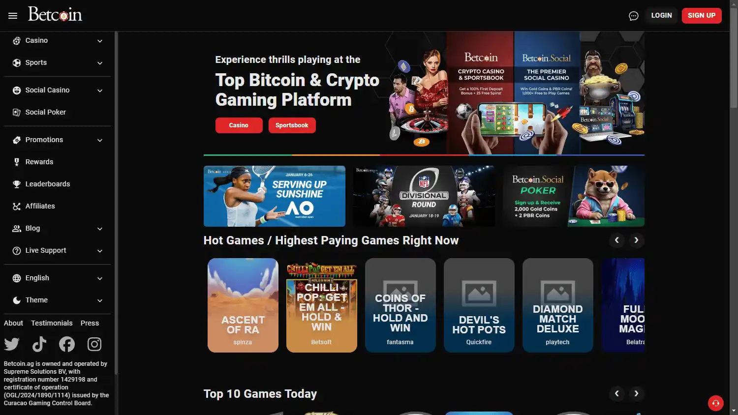 Betcoin.ag Casino screenshot 1
