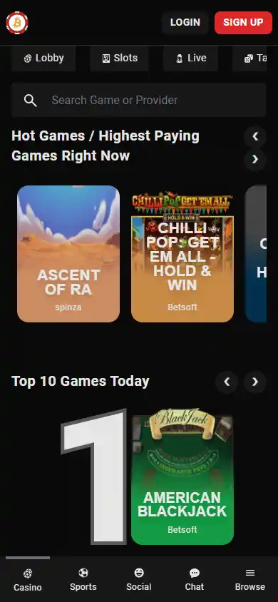 Betcoin.ag Casino screenshot 5