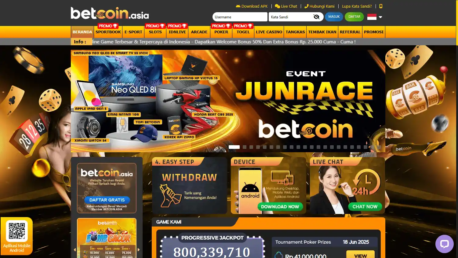 Betcoin Asia Casino screenshot 1