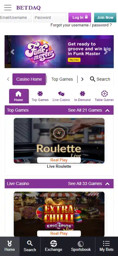 Betdaq Casino screenshot 4