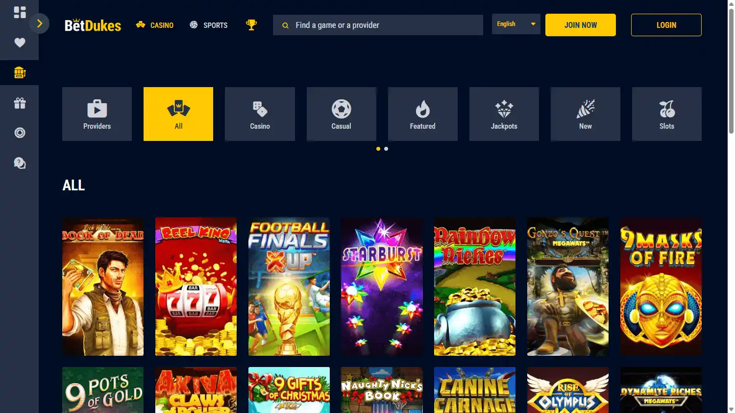 BetDukes Casino screenshot 2