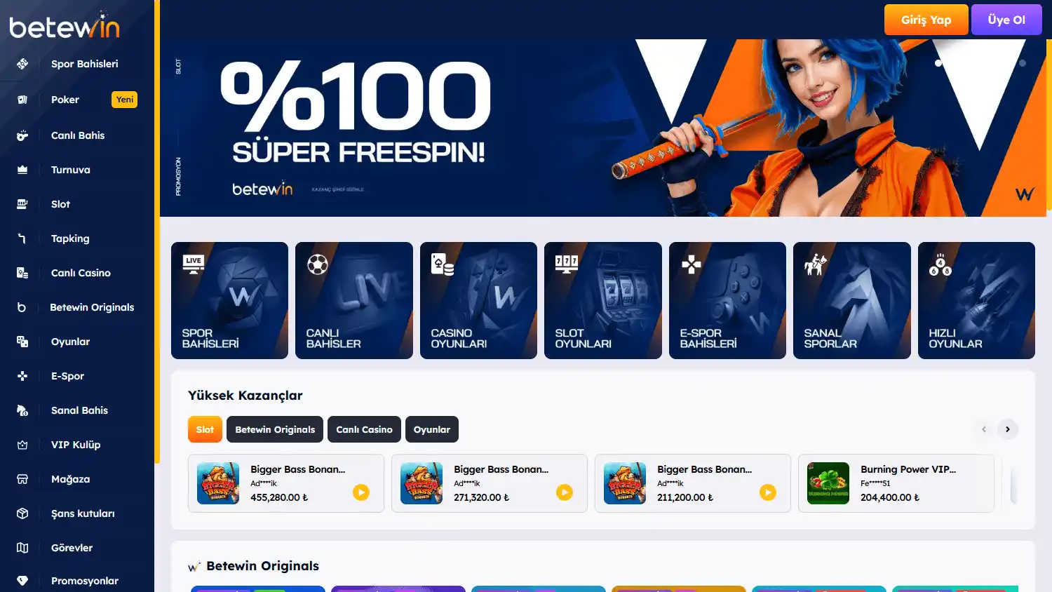 Betewin Casino screenshot 1