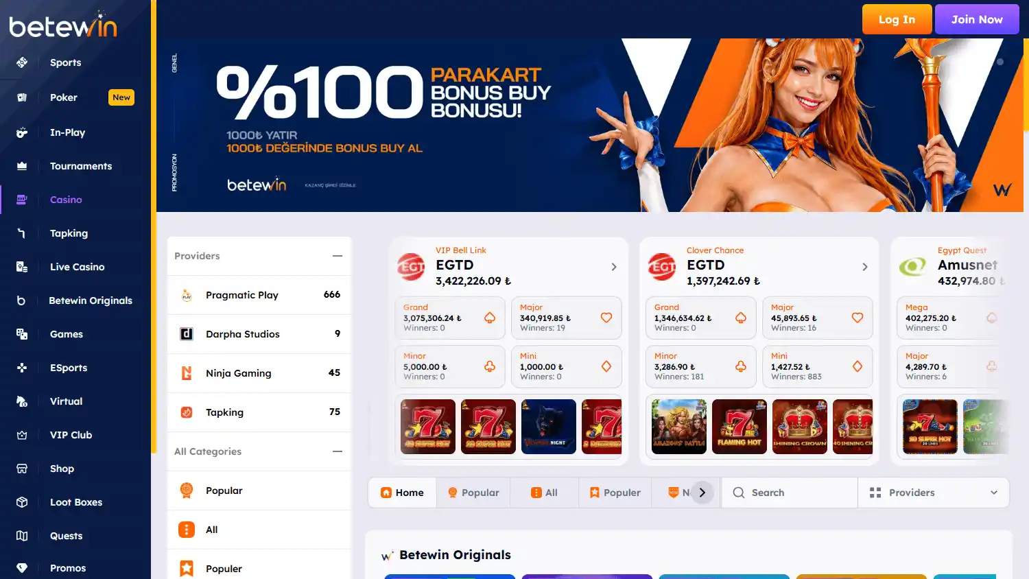 Betewin Casino screenshot 2