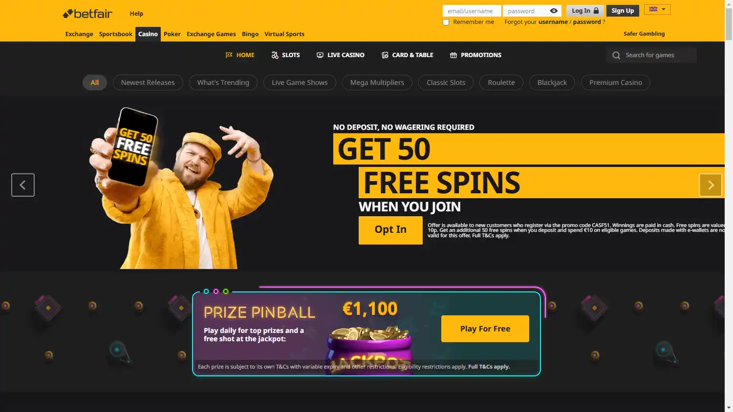 Betfair Casino screenshot 2