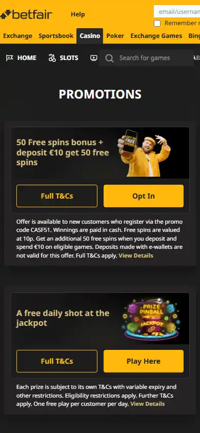 Betfair Casino screenshot 7