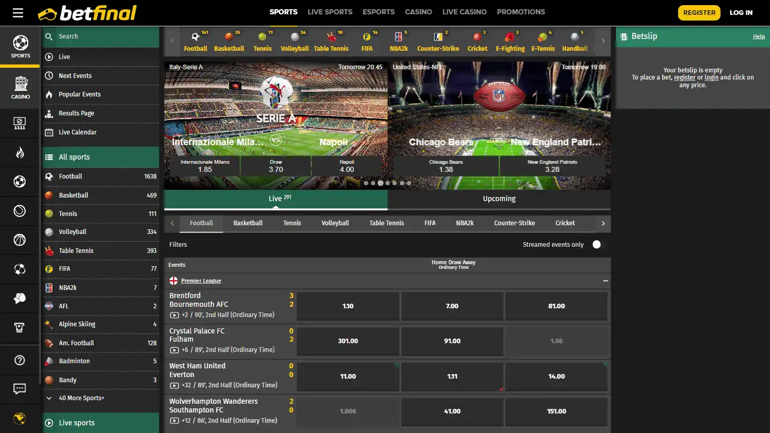 Betfinal Casino screenshot 1