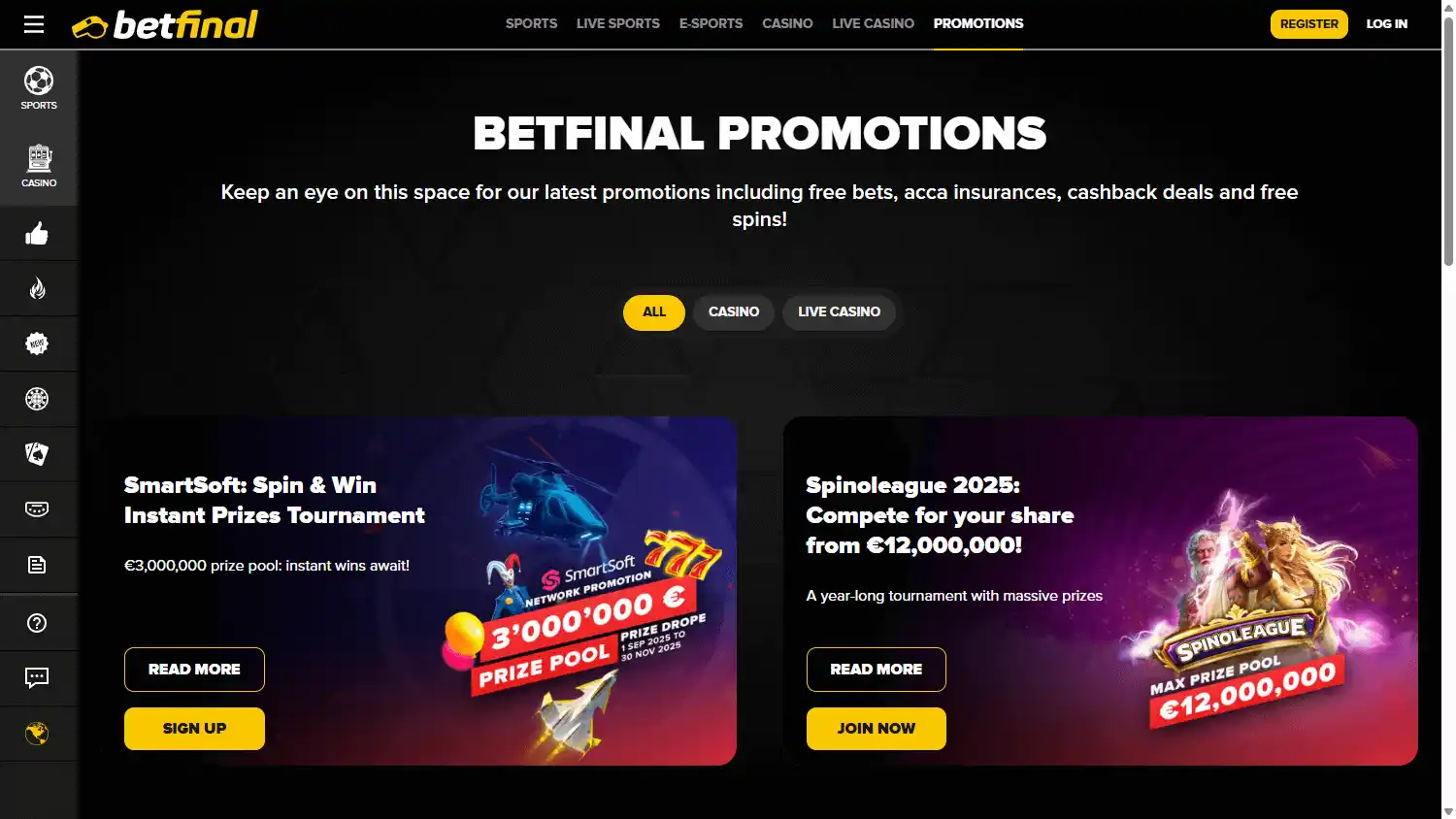 Betfinal Casino screenshot 3
