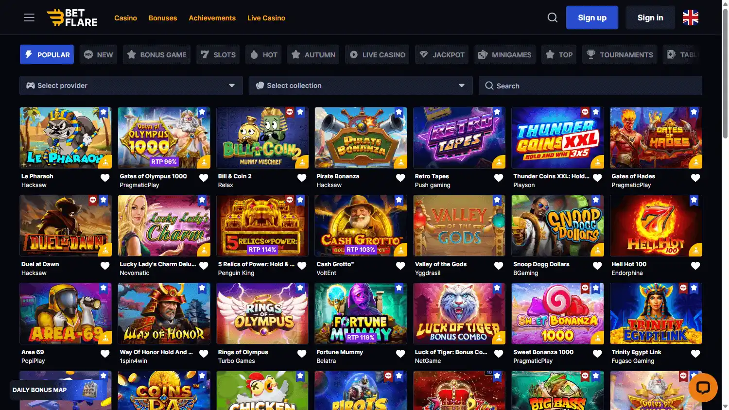 Betflare Casino screenshot 2