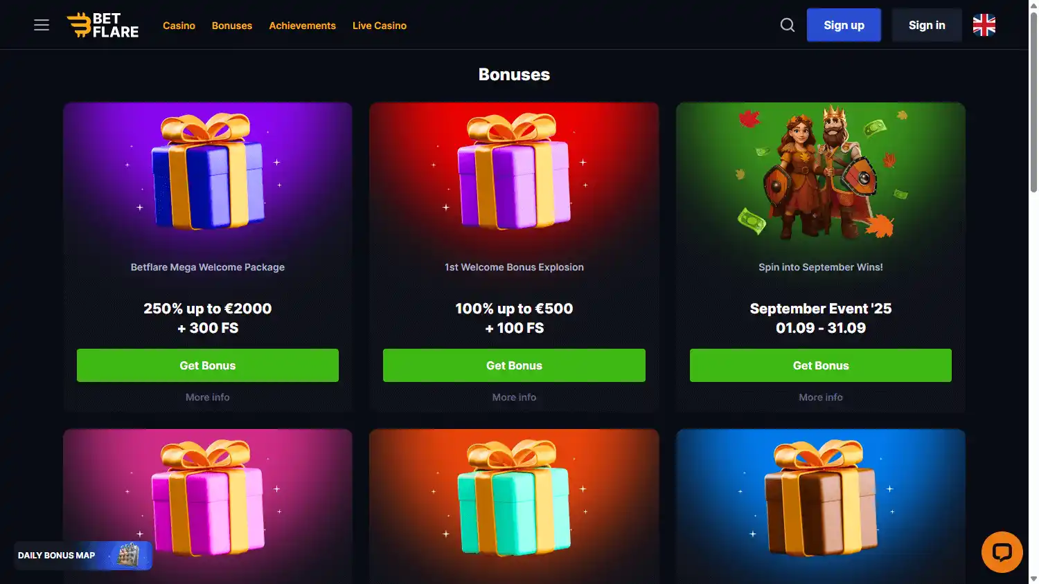 Betflare Casino screenshot 3
