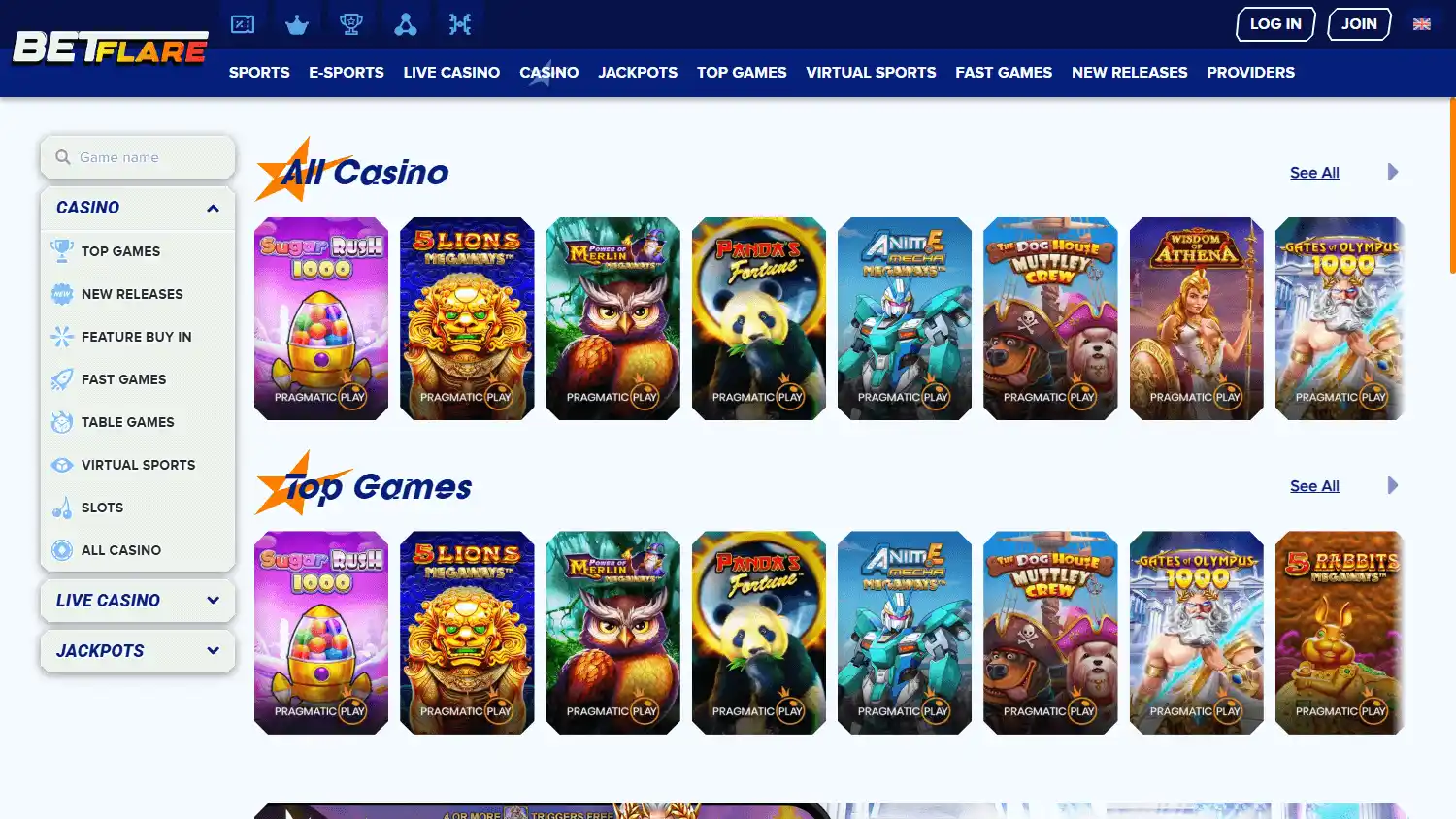 BetFlare Casino screenshot 2