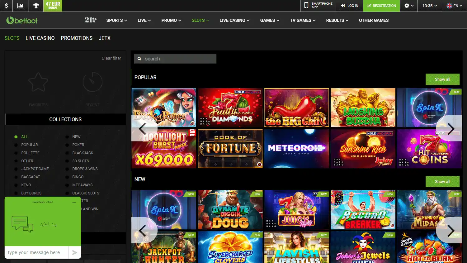 Betfoot Casino screenshot 2
