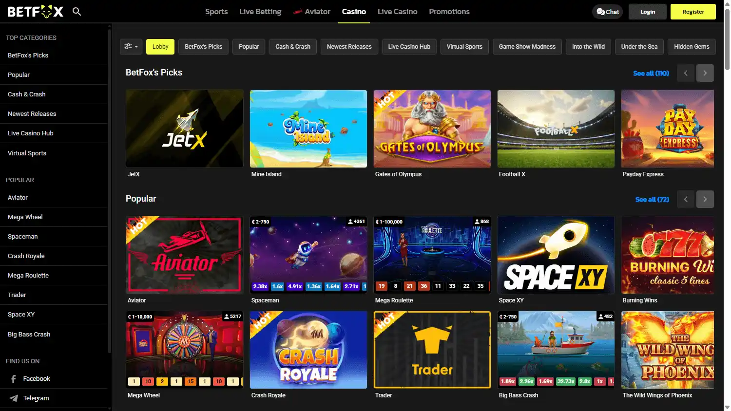 Betfox Casino screenshot 2