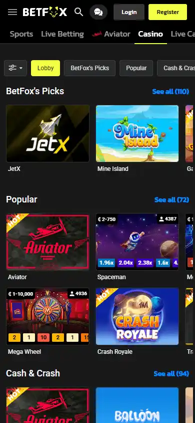 Betfox Casino screenshot 5