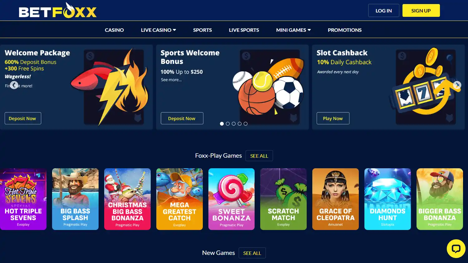 BetFoxx Casino screenshot 1