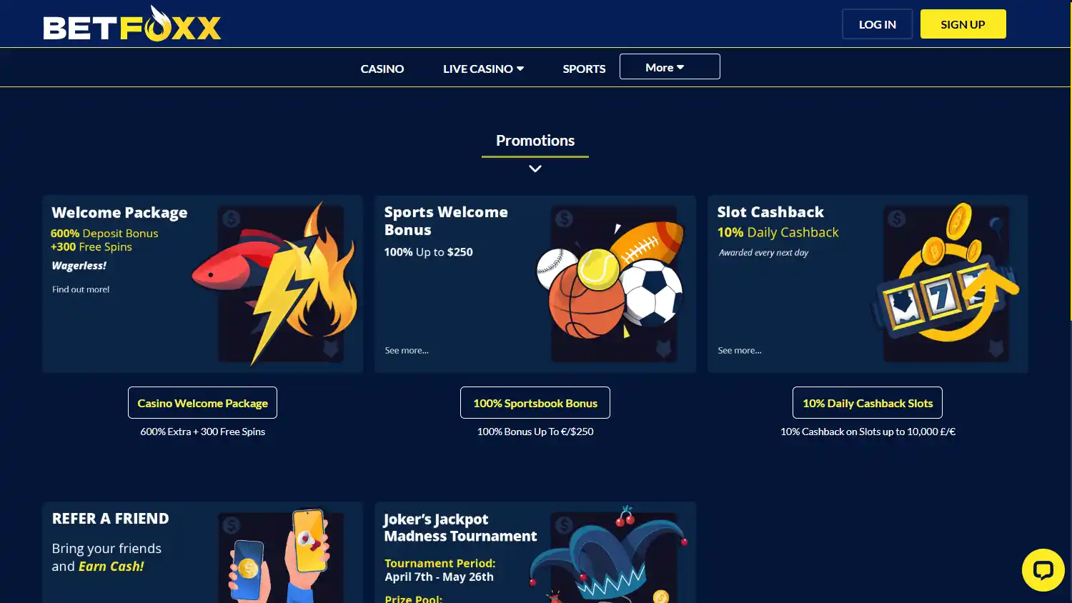 BetFoxx Casino screenshot 3