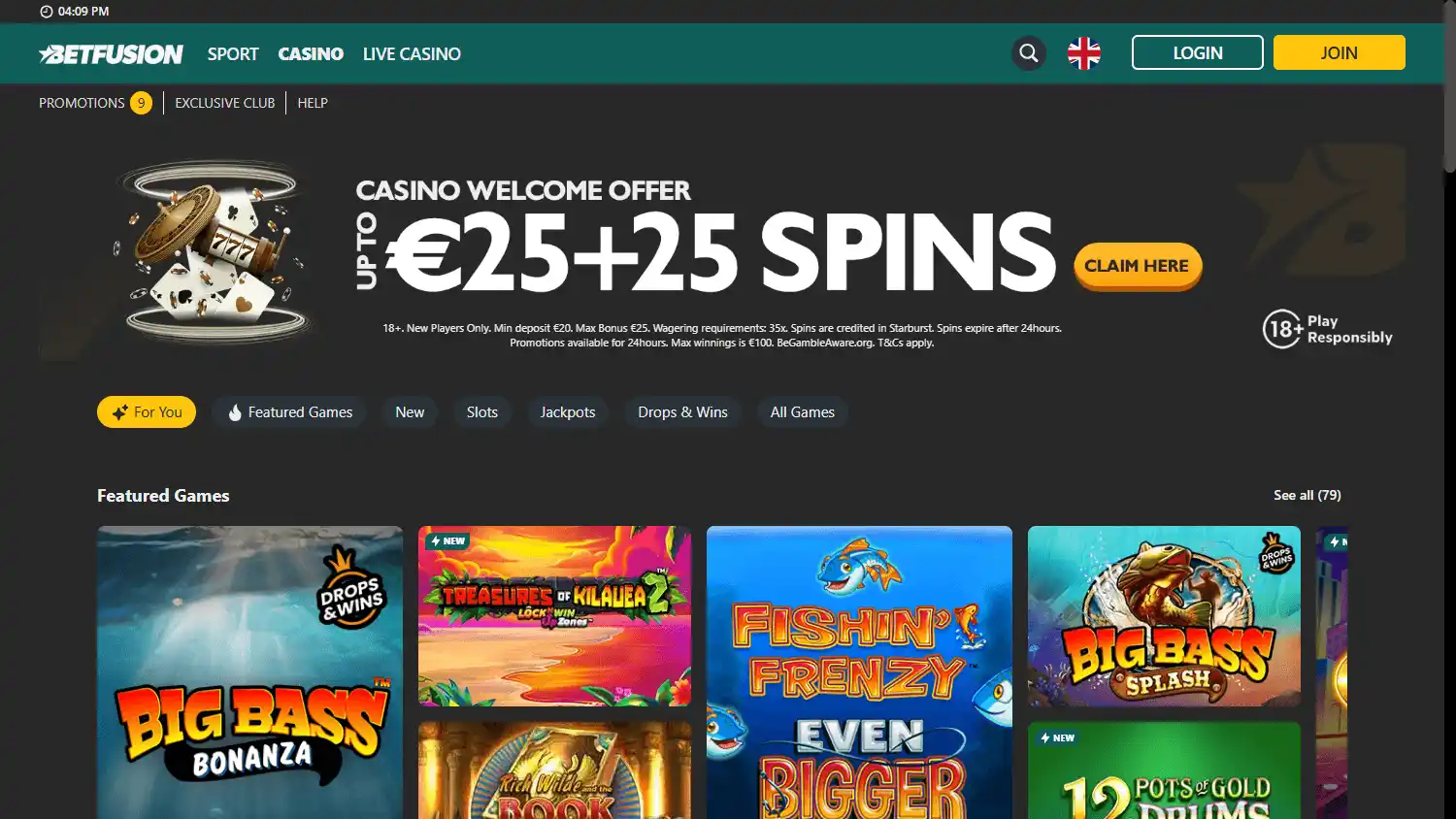 BetFusion Casino screenshot 2