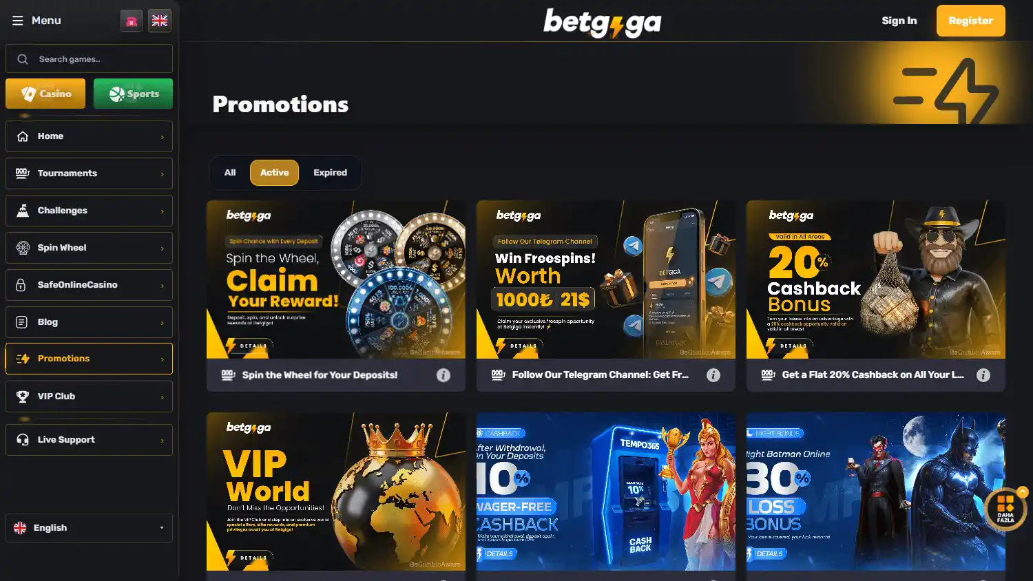 Betgiga Casino screenshot 3