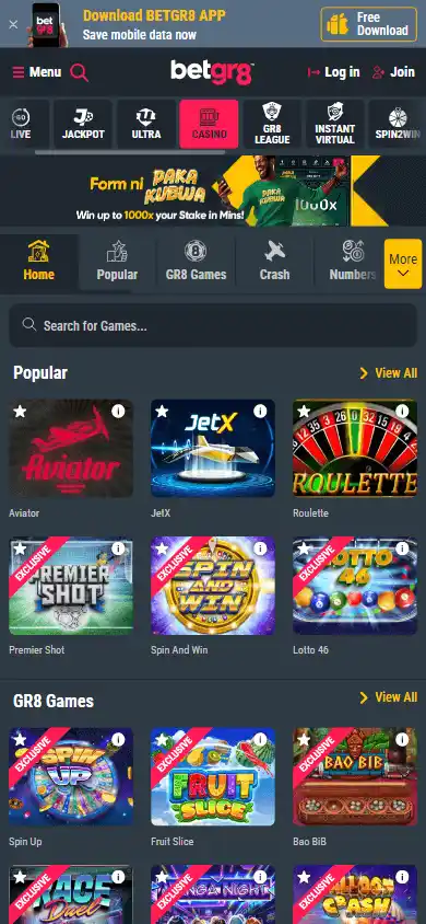 Betgr8 Casino screenshot 3