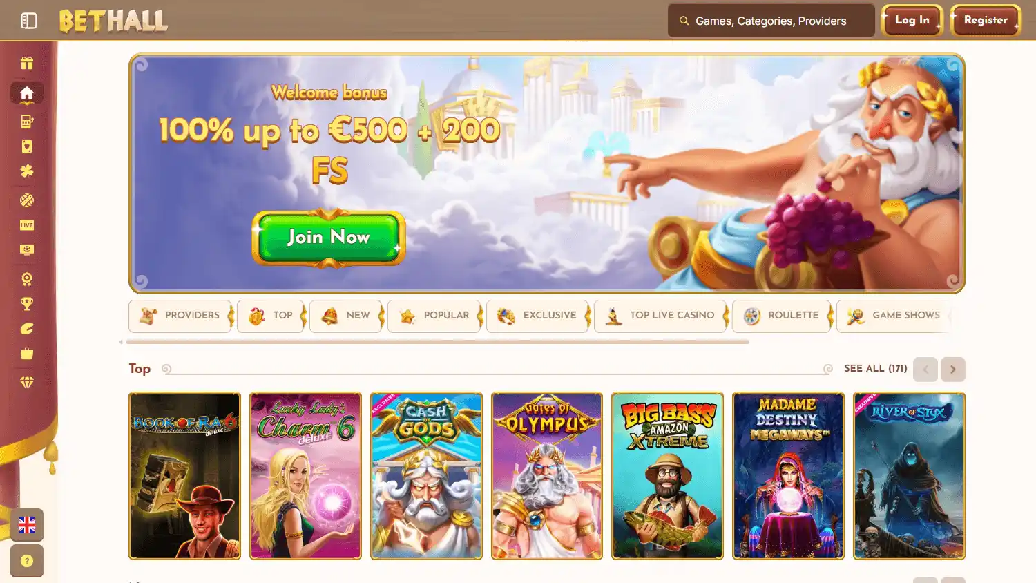 BetHall Casino screenshot 1