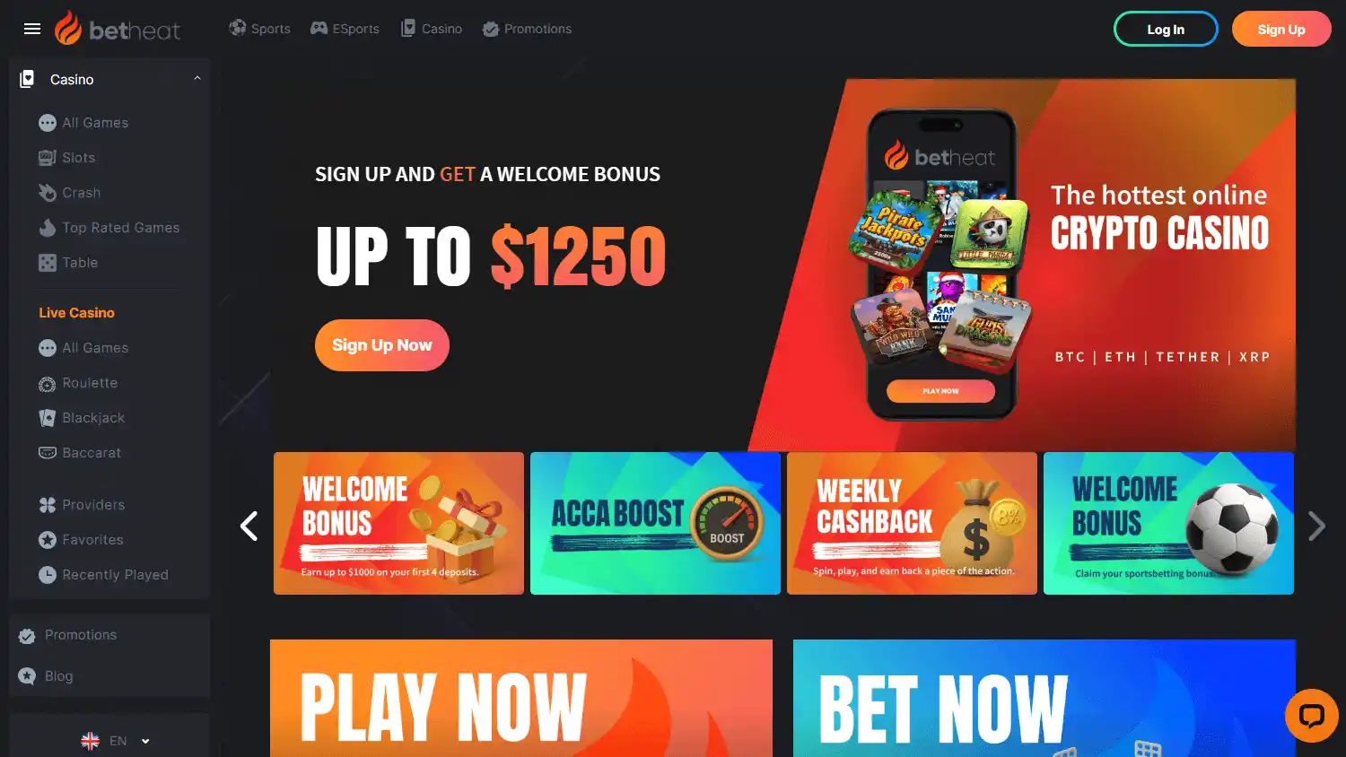 Betheat Casino screenshot 1
