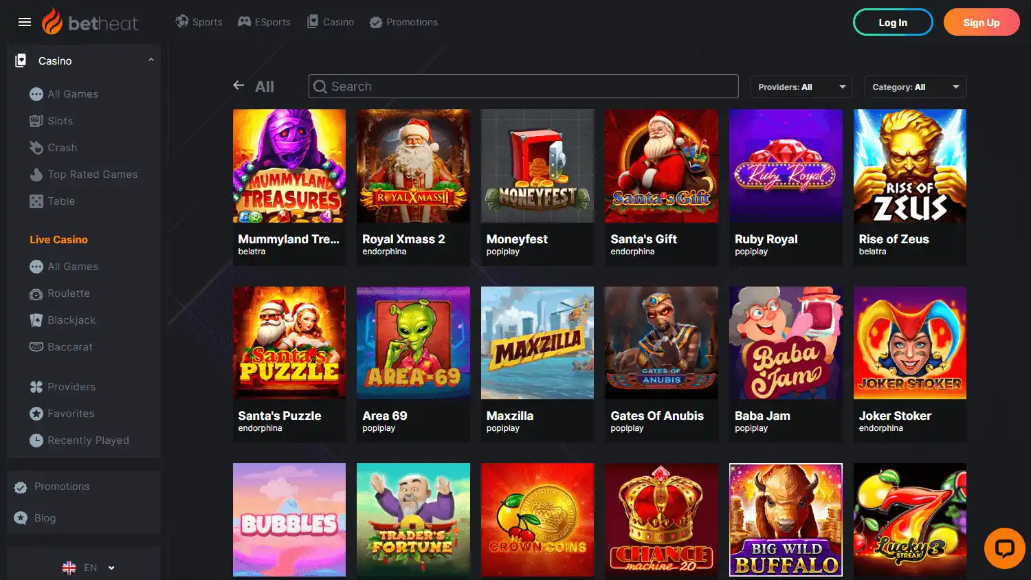 Betheat Casino screenshot 2