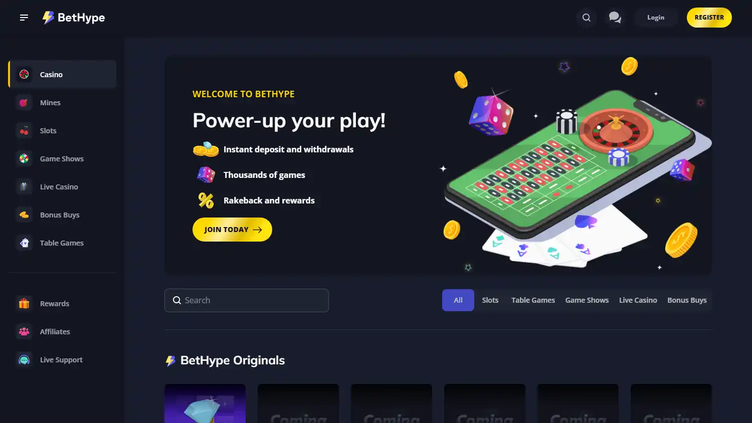 BetHype Casino screenshot 1