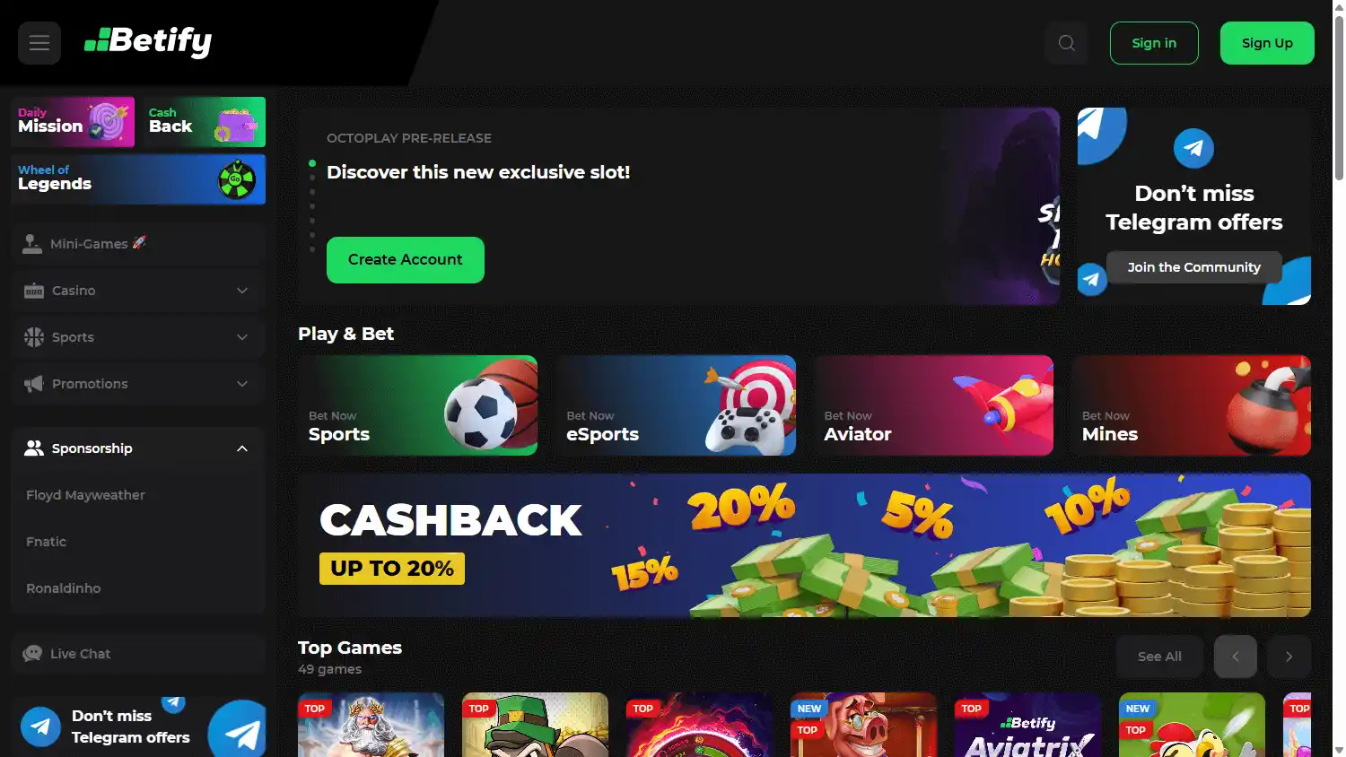 Betify Casino screenshot 1