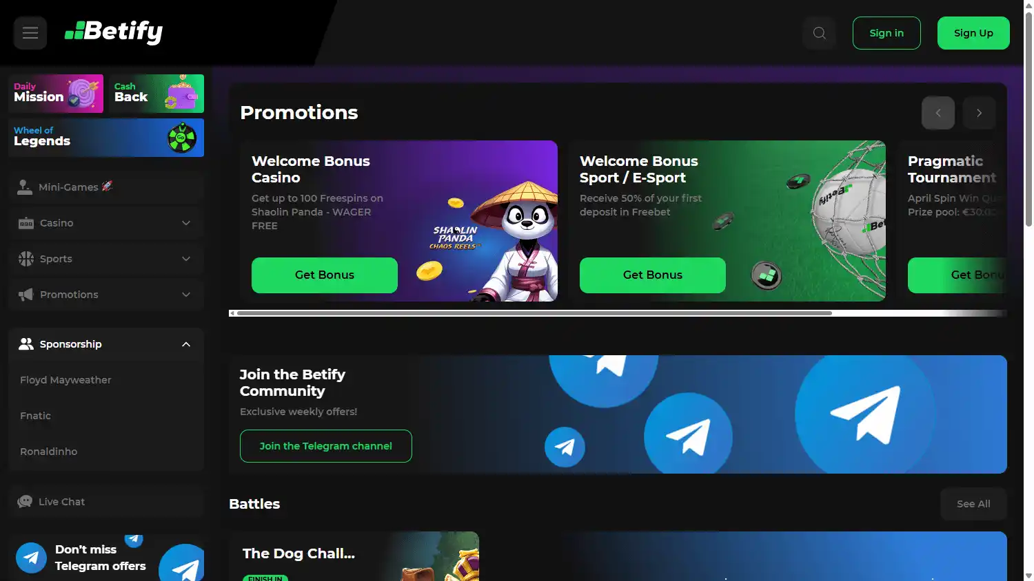 Betify Casino screenshot 3