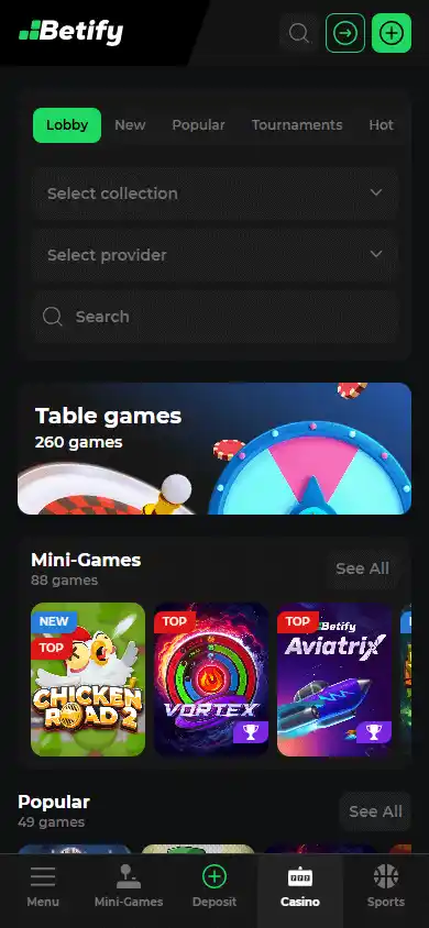 Betify Casino screenshot 5