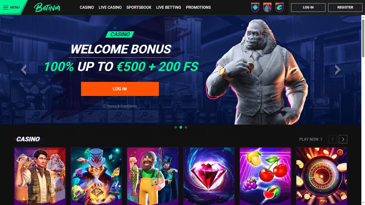 Betinia Casino screenshot 1
