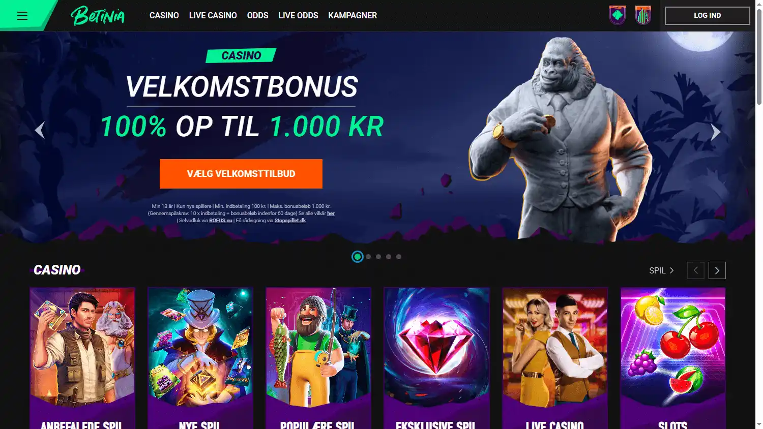 Betinia Casino DK screenshot 1