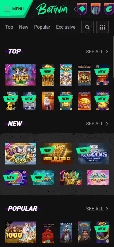 Betinia Casino DK screenshot 6