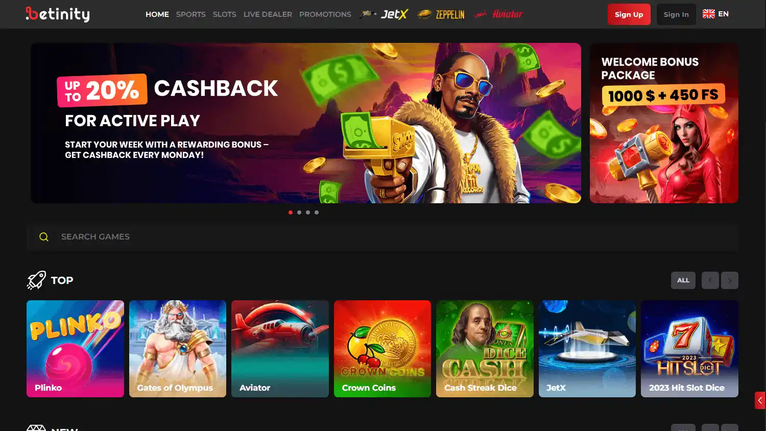 Betinity Casino screenshot 1