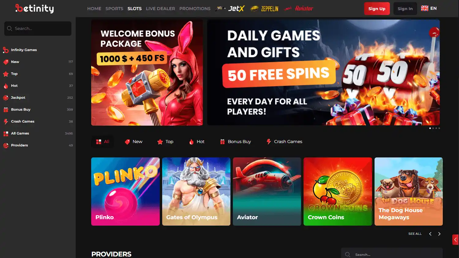Betinity Casino screenshot 2
