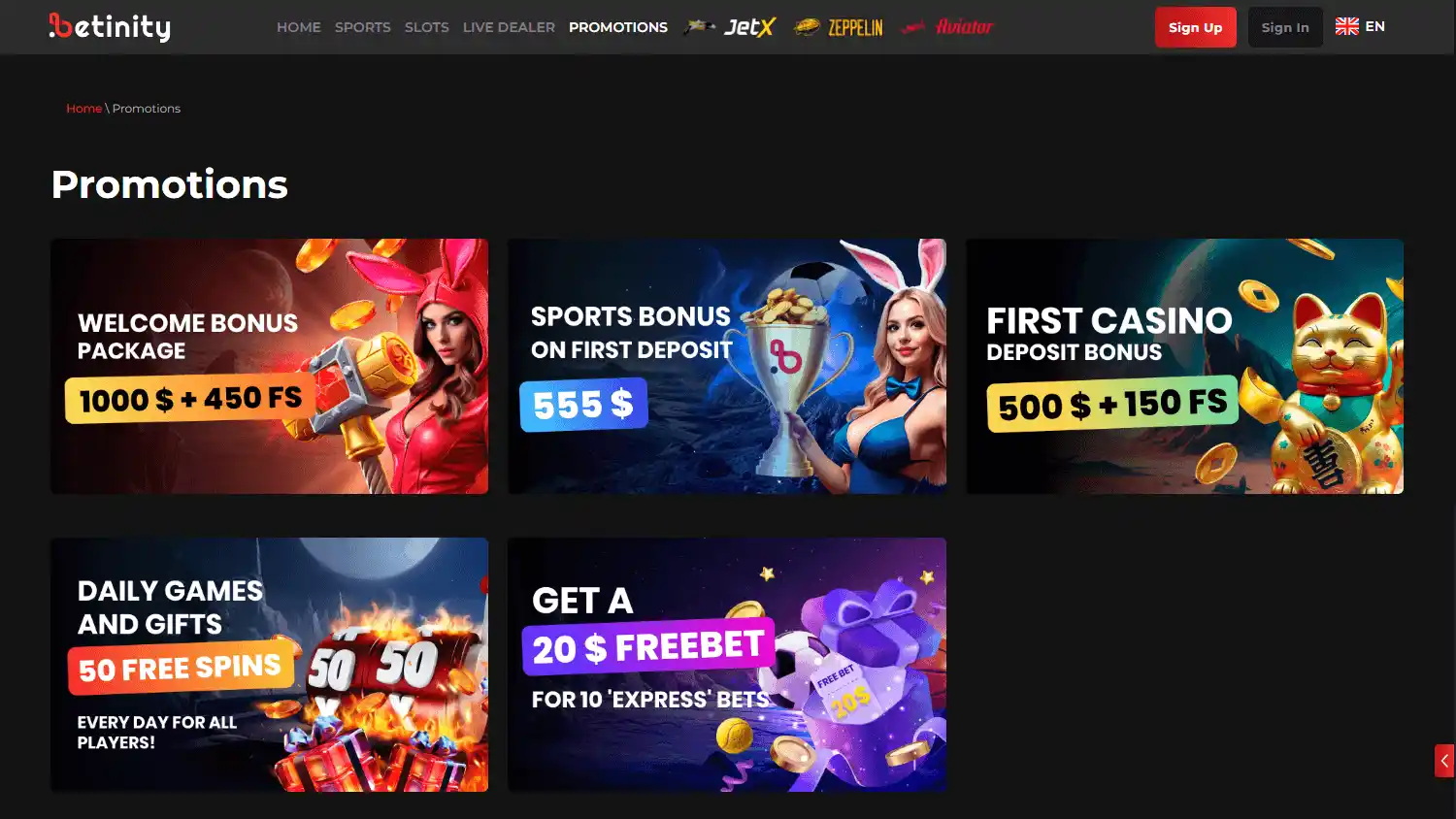 Betinity Casino screenshot 3