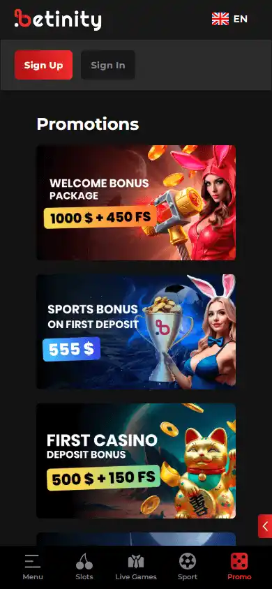Betinity Casino screenshot 6