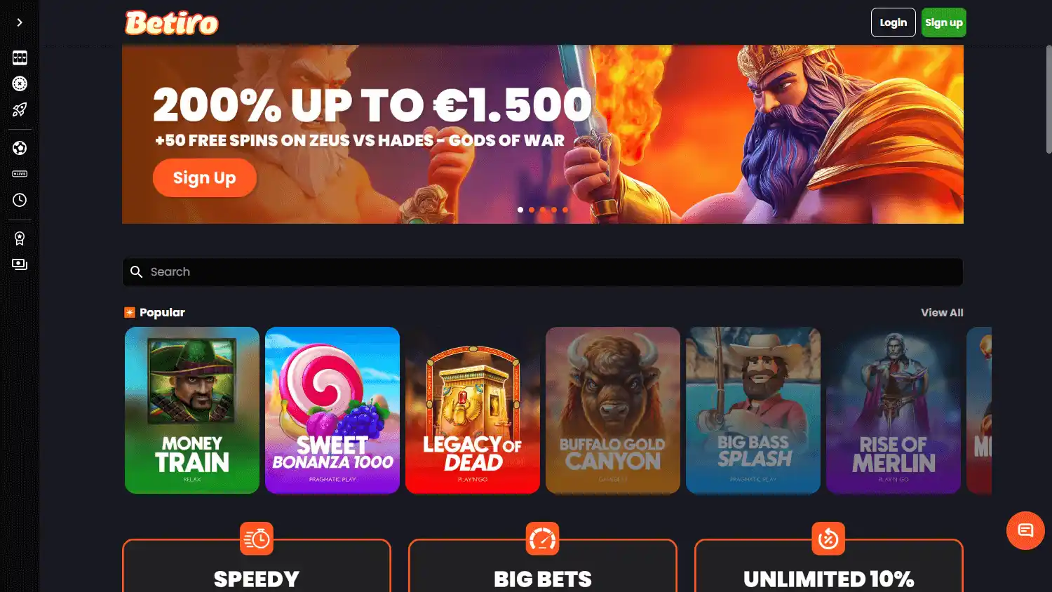 Betiro Casino screenshot 1