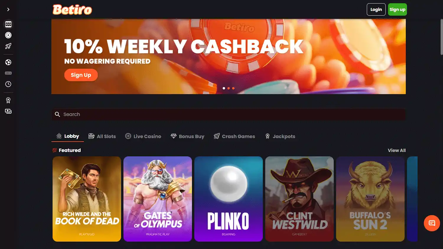 Betiro Casino screenshot 2