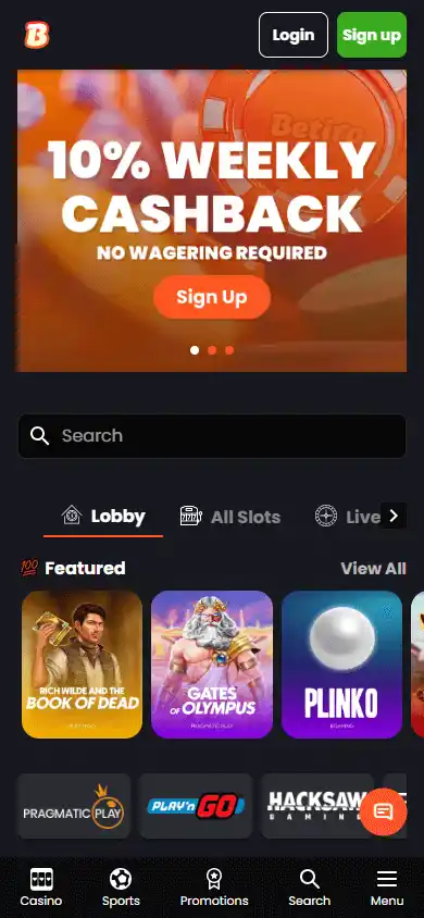 Betiro Casino screenshot 5